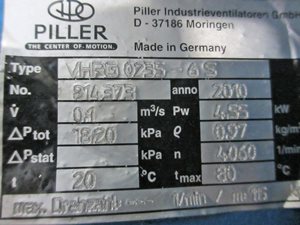 Piller VHRG 0235-6S blower 11 kW
