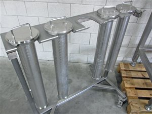 Filter set with 2x DN100 angled tube filters