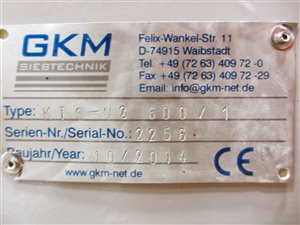 GKM KTS-V2 600 vibrating control screener