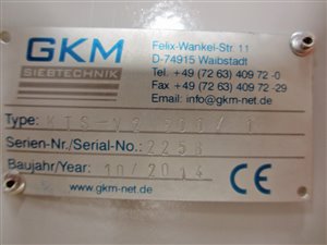 GKM KTS-V2 600 vibrating control screener