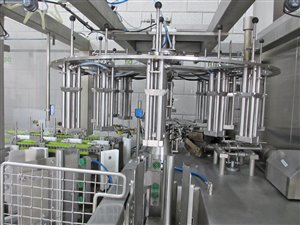 Filling line for cardboard packaging (milk cartons)