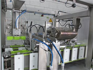 Filling line for cardboard packaging (milk cartons)