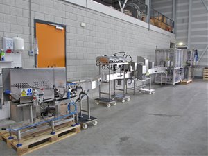 Filling line for cardboard packaging (milk cartons)