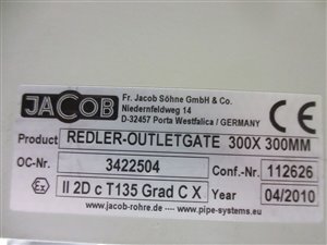 Jacob silo / redler outlet gate 300 x 300 - unused