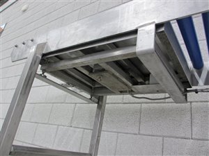 Roller conveyor with weighing zone and weighing indicator