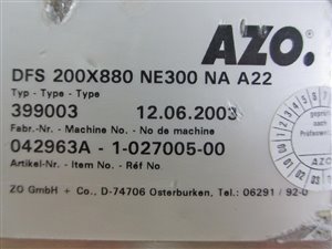 AZO DFS 200x880 NE300 NA A22 dosing screw