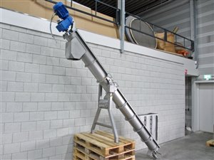 Elevating screw conveyor 210 x 3800 mm