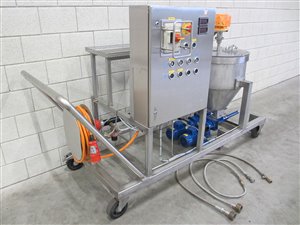 40 litre heated mixing tank with dosing and circulation pump