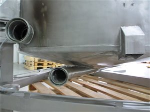 2000 liter stainless steel tank with load cells