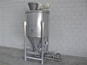 Visco-tank VV1000 with feed screw for positive displacement pump