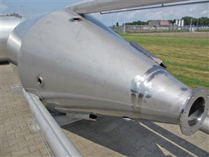 Stainless steel silo with steep cone 4000 litres