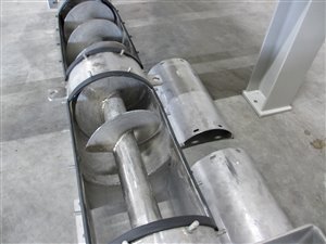 1500 litre stainless steel silo with discharge screw