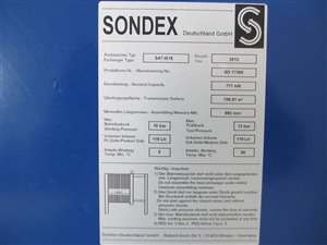 Sondex S47-IS16 plate heat exchanger 777 kW