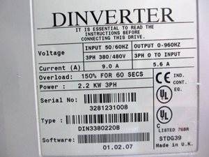 2.2 kW Frequency Converter for stepless rpm adjustment of drives